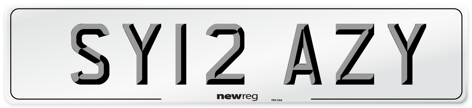 SY12 AZY Number Plate from New Reg
